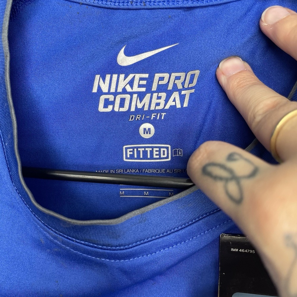 Nike Pro Training Tank Top Mens Medium Dri-Fit Sleeveless Slim Fit Blue 838087 - Picture 5 of 14